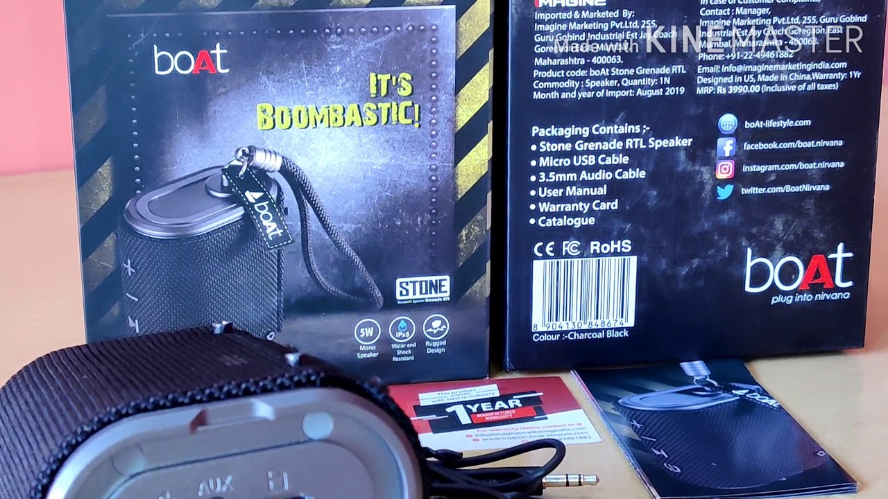 boat stone grenade portable bluetooth speakers