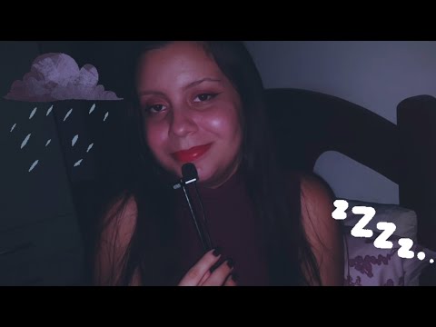[ASMR] Sussurrando Palavras Que ACALMAM E Fazendo Os SONS MAIS DELICADOS - Com chuva 🌧