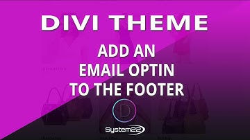 Divi Theme Add An Email Optin To The Footer 👍