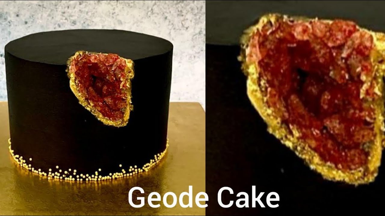 Geode cake without isomalt..Easy method..Geode effect - YouTube