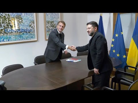 Zelensky and Macron meet at EU summit in Brussels | AFP