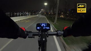 Navee N65 Electric Scooter - 10min. Night Ride (Environment Sound Only) 4K