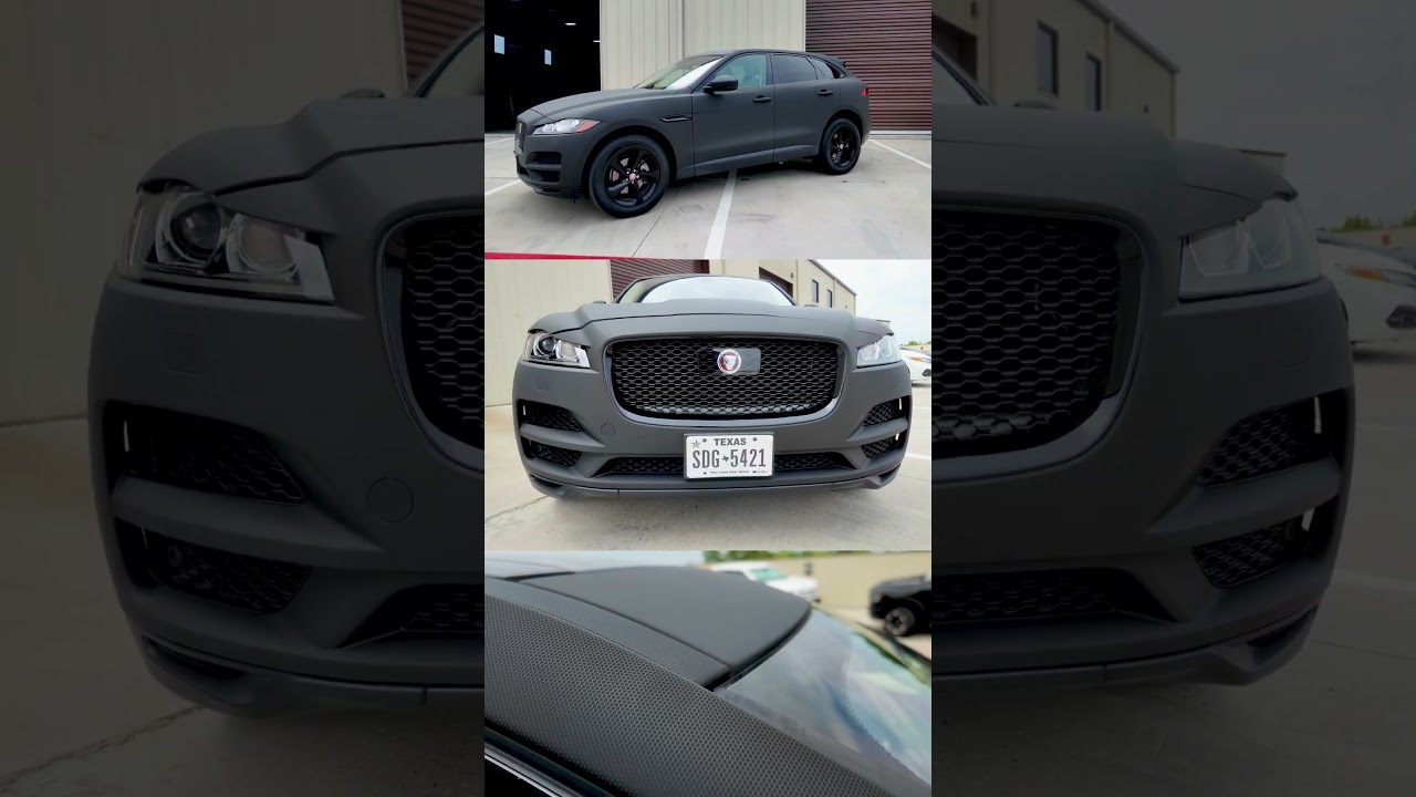 Just wrapped this sleek Jaguar F-Pace in a matte matrix black vinyl