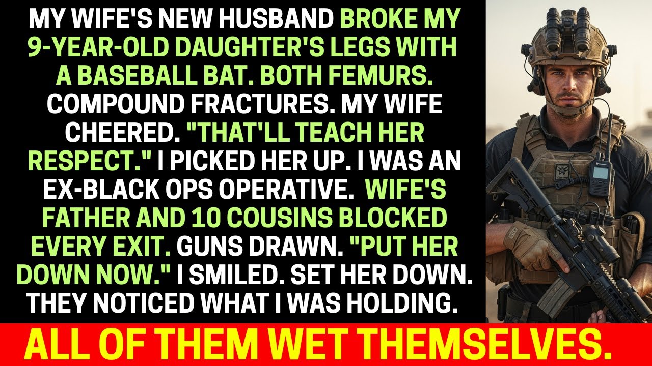 Wife's new husband broke daughter's legs. His 10 armed cousins stopped me but when they saw