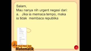 Yuk Mojok!: Contoh Soal Negasi Logika Matematika