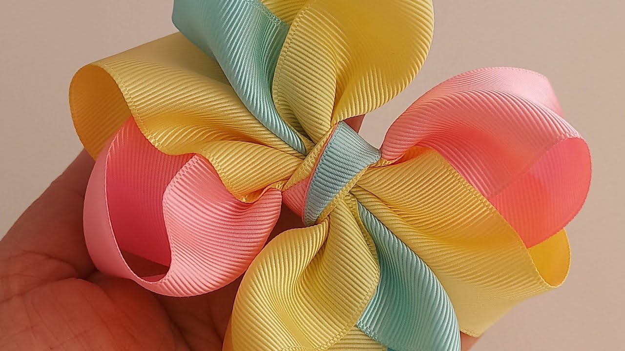 Produção de v laços Boutique duplo 4 cores,  3 cores, 2 cores, muitas dicas