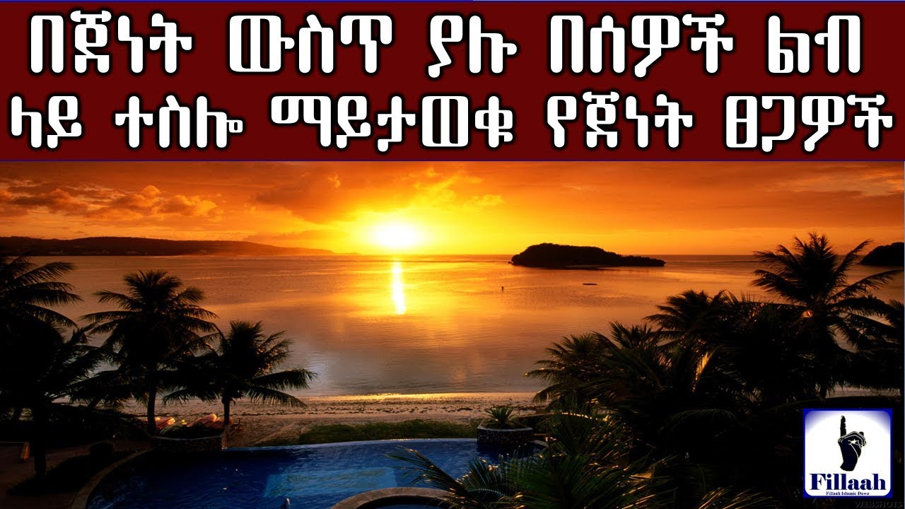 በተናፋቂዋ ጀነት ውስጥ ያሉ በሰዎች በአይን ያልተዩ, በጆሮ ያልተሰሙ በሰዎች ልብ ላይ ተስሎ ማይታወቁ የጀነት ፀጋዎች... ያ አላህ እንዴት ይጣፍጣል