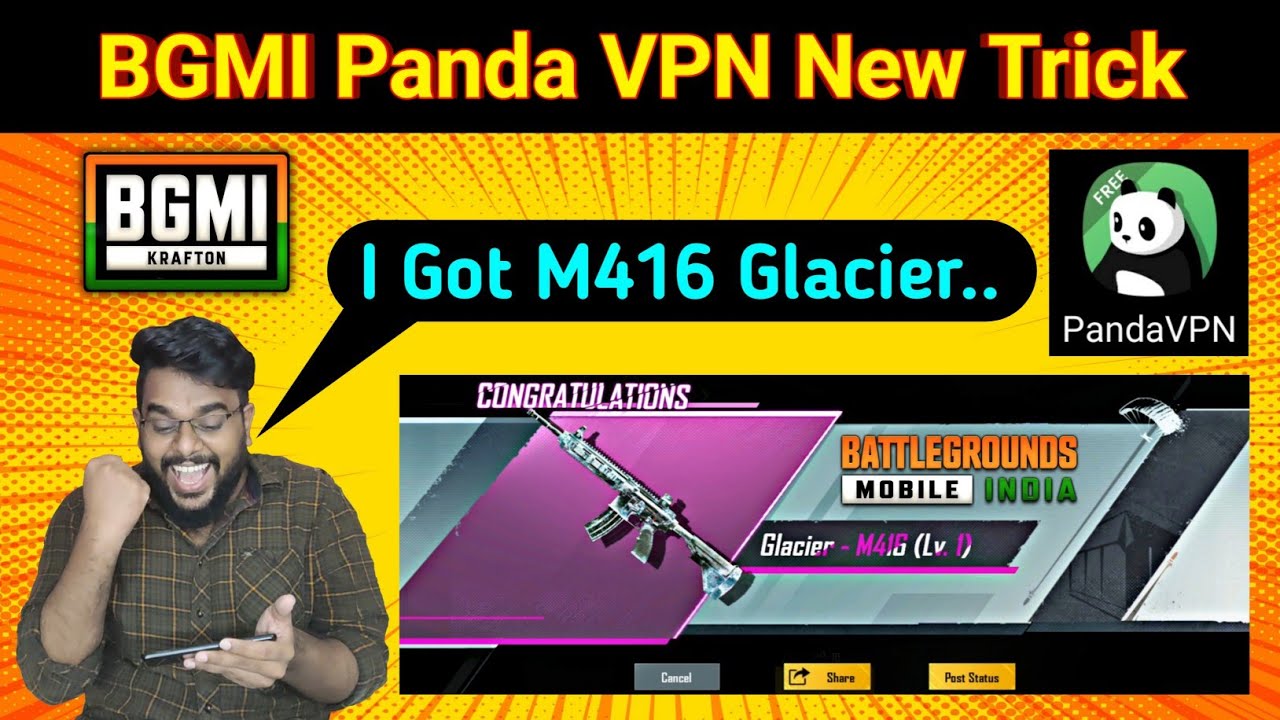 BGMI Panda V.P.N New Classic Crate Opening Trick I GOT M416 GLACIER 😍