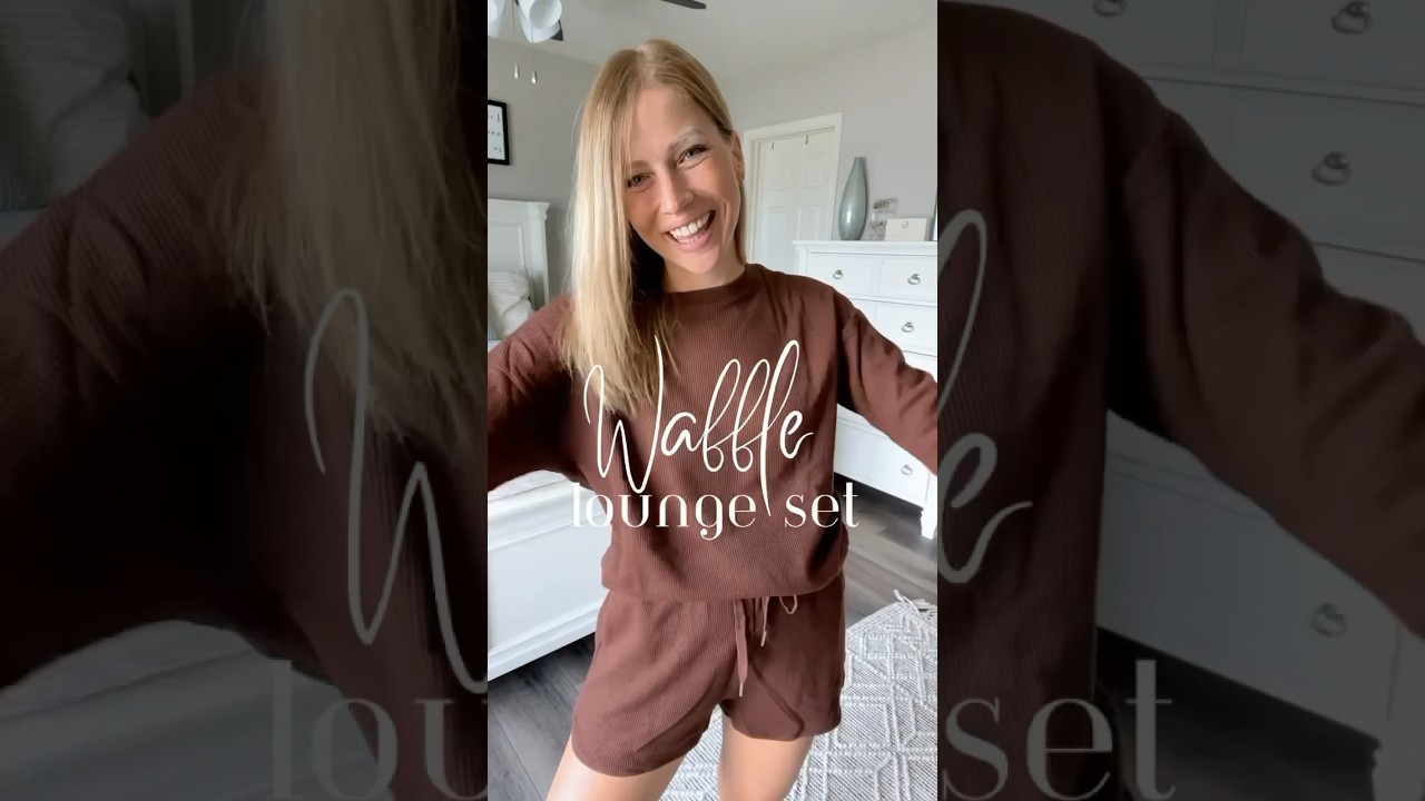 WAFFLE LOUNGE SET 🍂☕️ #founditonamazon #fallfashion #loungewear #styletrends #sets