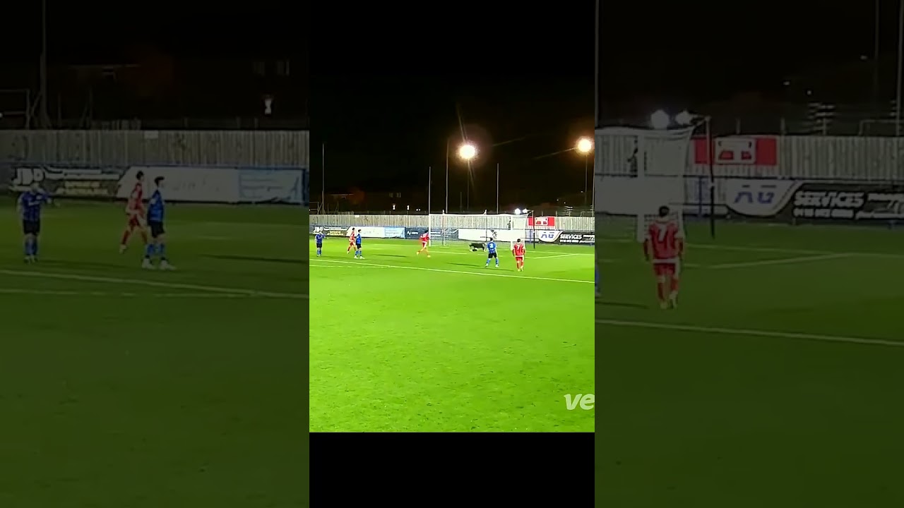 Wellingborough Town's Lloyd Buckby finding the top corner in style