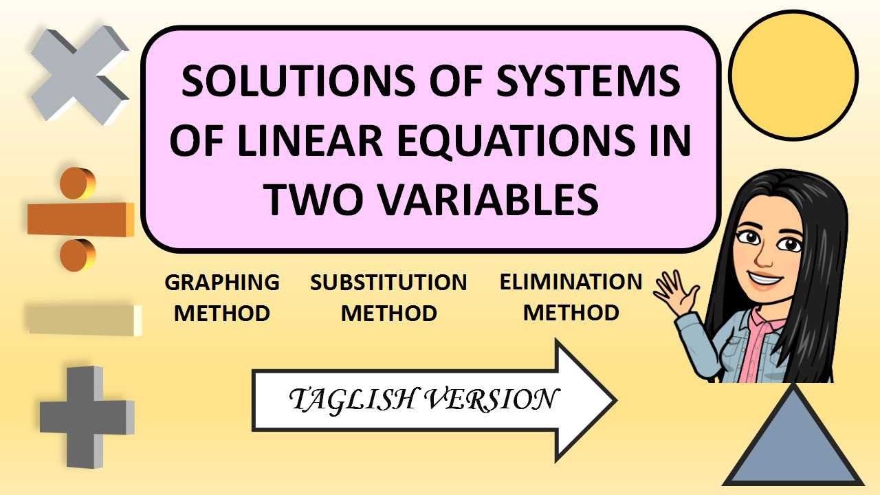 Solutions of Systems of Linear Equations in Two Variables - YouTube