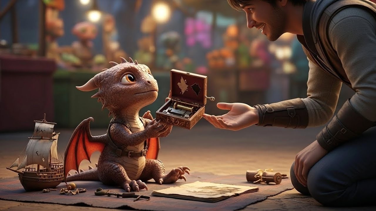 Abandoned Dragon Baby Was Selling His Toys To Survive —Until A Human Father Gave Him Warmth and Home