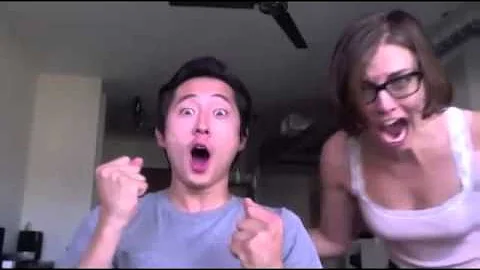 Steven Yeun and Lauren Cohan Congratulations