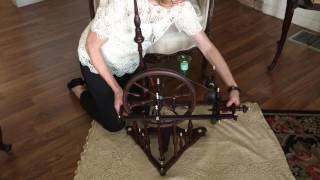 #4 Antique Spinning French Parlor Wheel with triangular base early 1800's