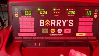 Woodway Barrys Gym 4Front Treadmill Dynamic Mode Function.