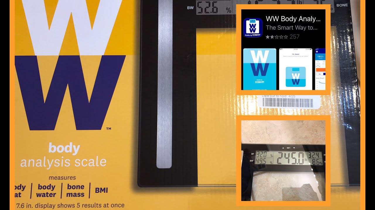 WW Scales by Conair Bluetooth Body Analysis Bathroom Scale Measures Body  Fat Body Water Bone Mass Muscle Mass BMI 9 User Memory 400 Lbs. Capacity