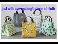 just with one rectangle piece only - DIY lunch bag sewing tutorial /cloth bag making at home /sewing