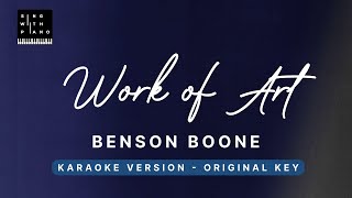 Video thumbnail of "Work of Art - Benson Boone (Original Key Karaoke) - Piano Instrumental Cover with Lyrics"