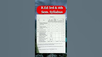 B.Ed 3rd & 4th Semester Syllabus #bedcourse #syllabus