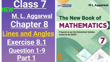 New ml aggarwal class 7th maths chapter 8 (Lines and Angles) exercise 8.1 question 1-9 (part 1)