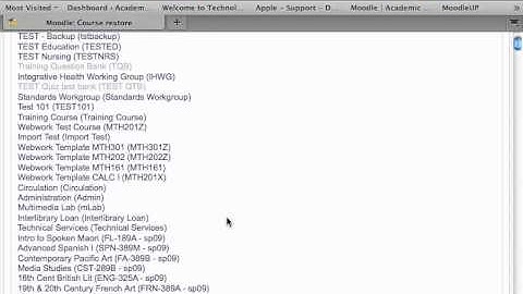 Moodle 1.9.3 - Restoring a course form backup
