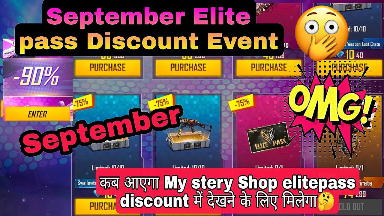 Free fire elite pass discount kab aayega|free fire september elitepass discount me ayega|ffnew event