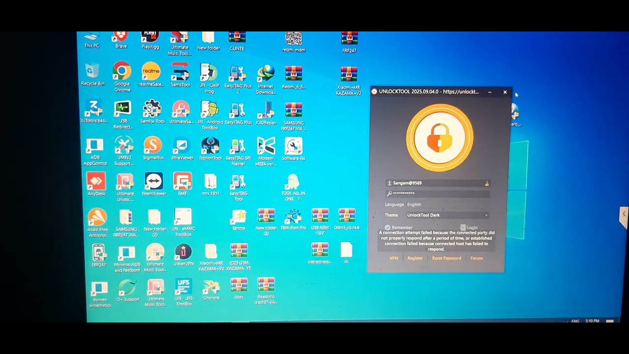 Unlock tool a connection attempt problem 