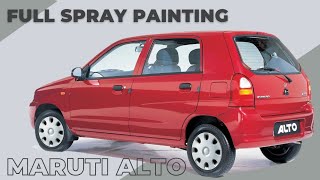 Maruti alto full car spray painting| wine red metallic #luxuriant #car #spray #painting