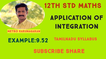 12th Std Maths Eg.9.52 Find the area of the region bounded by x axis the sine curve y= sinx the lin