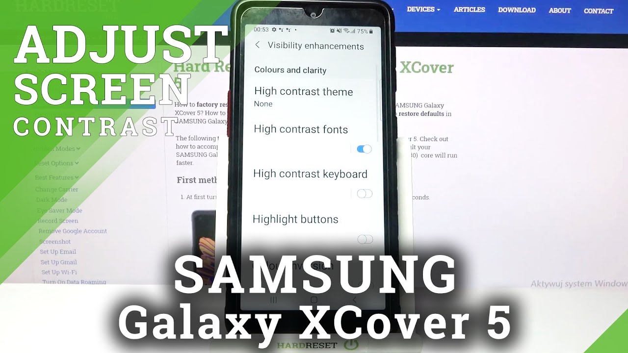 How to Disable High Contrast Text in SAMSUNG Galaxy XCover 5 – Adjust High Contrast Text