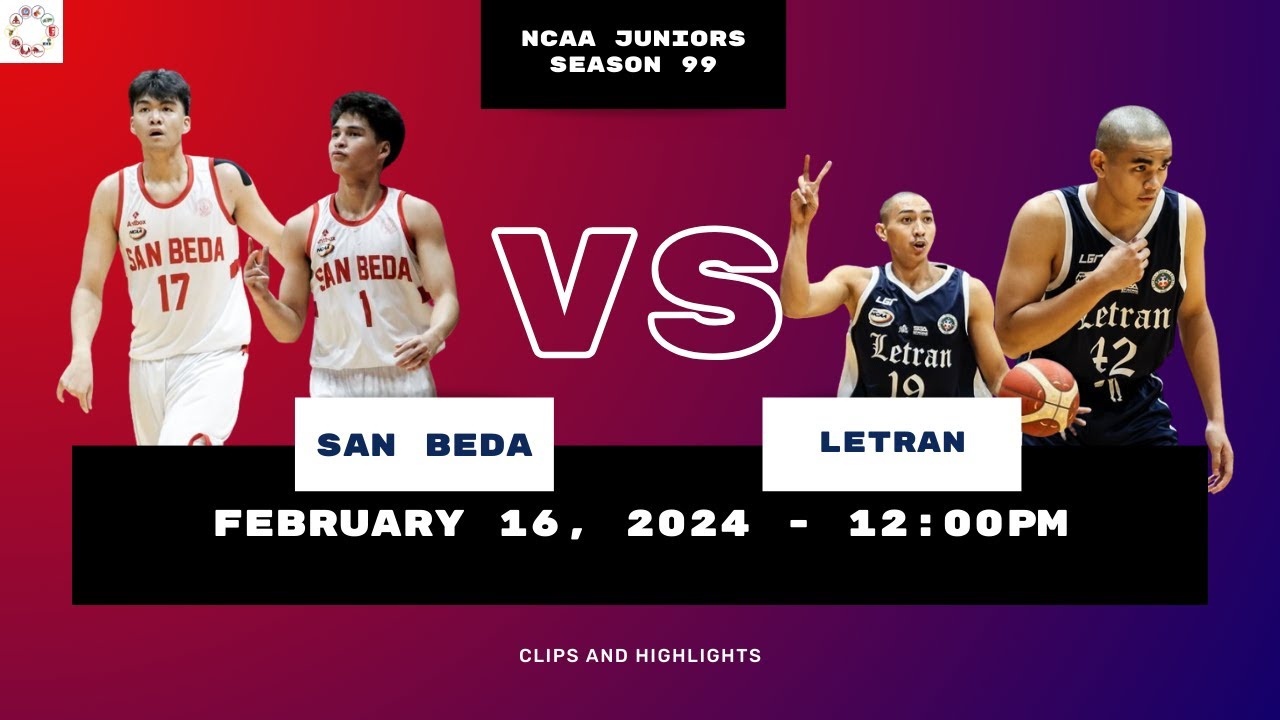 San Beda vs Letran - NCAA Juniors Season 99 (February 16, 2024) - YouTube
