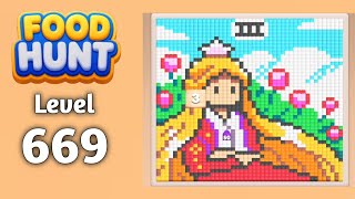 Food Hunt Pixel puzzle level 669 walkthrough solution gameplay 