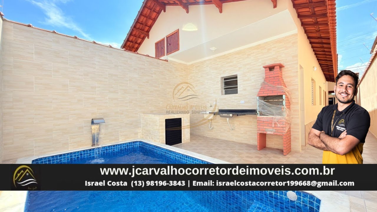 *R$399MIL* CASA LADO PRAIA 300 METROS DO MAR, COM PISCINA E CHURRASQUEIRA EM MONGAGUÁ!