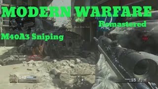 How the M40A3 Plays in Modern Warfare Remastered (COD4 Remastered Sniping Multiplayer Gameplay)