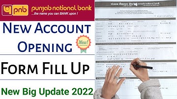 Punjab National Bank account opening form 2022 | Punjab National Bank saving account opening