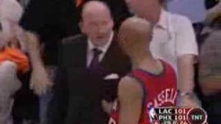 Sam Cassell Smiles at Raja Bell
