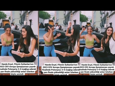 Hande Ercel yeni dizi cekimi zamani kamera arkasi mac izlerken goruntusunu paylasti💥