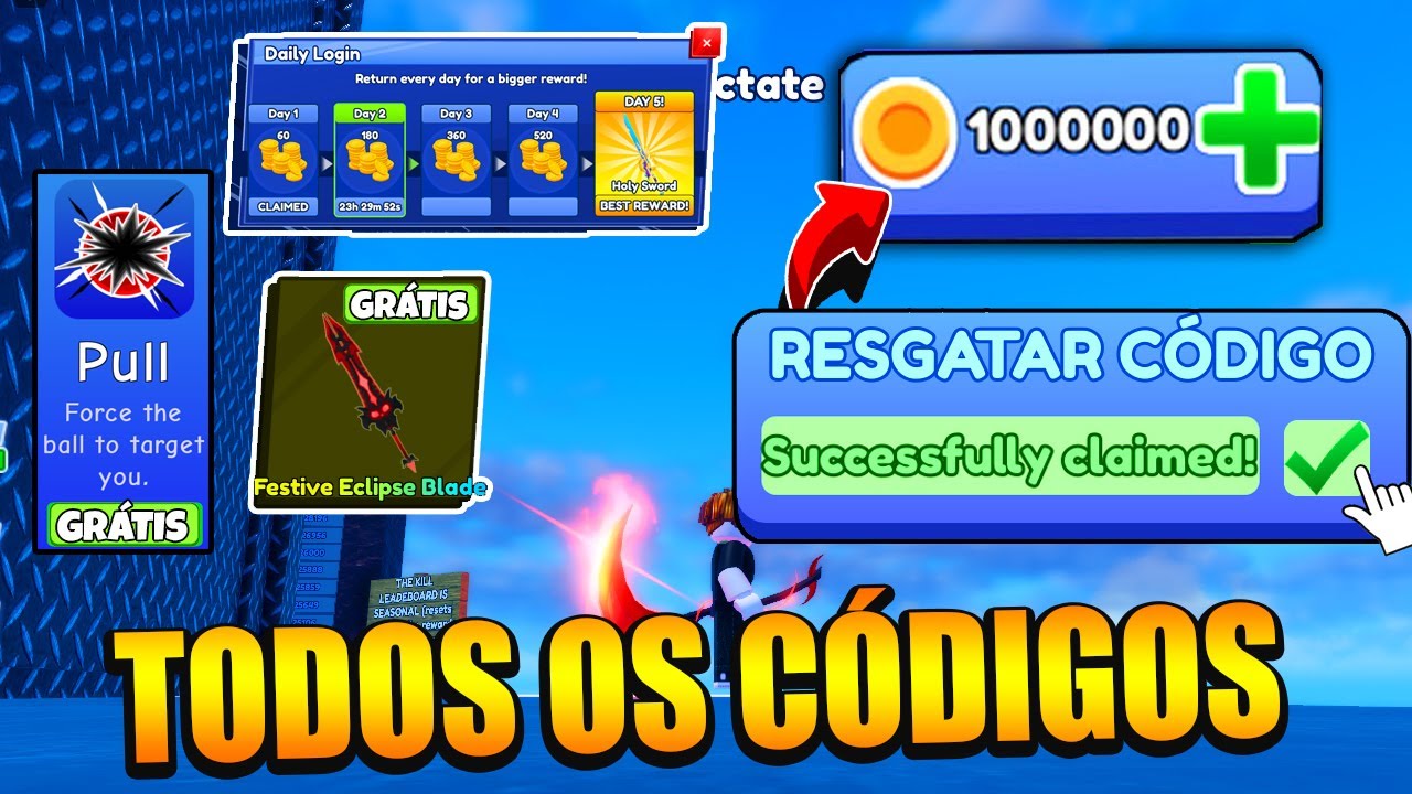 TODOS OS NOVOS CÓDIGOS de WINS +SWORDS no BLADE BALL! ROBLOX BLADE