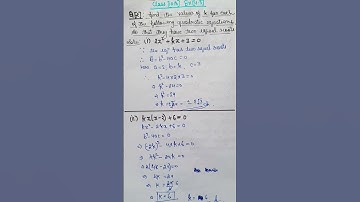 Class-10:Quadratic Equations|#chapter4-Ex-4.3-Q(2)|#find values of k for equal roots|#shortsfeed