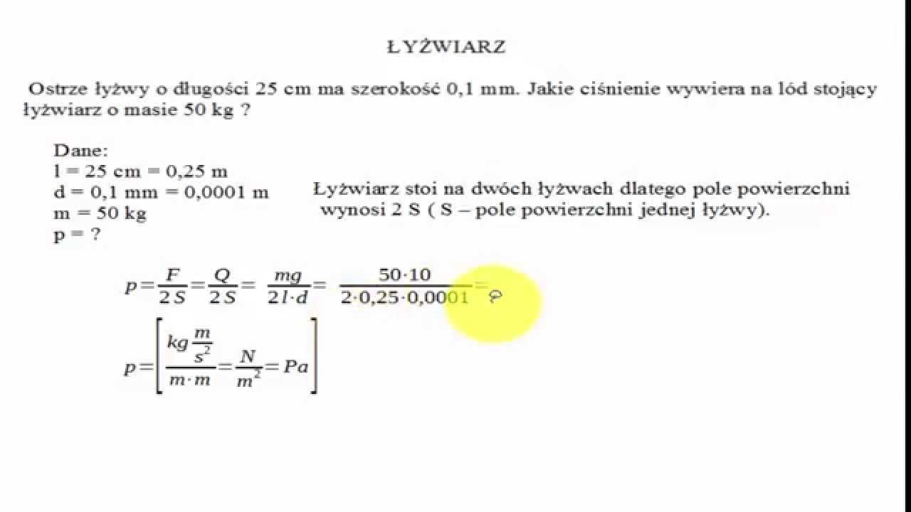 Sprawdzian Po Pierwszej Klaise Gimnazjum Fizyka Ciśnienie. Łyżwiarz. Fizyka w gimnazjum. - YouTube