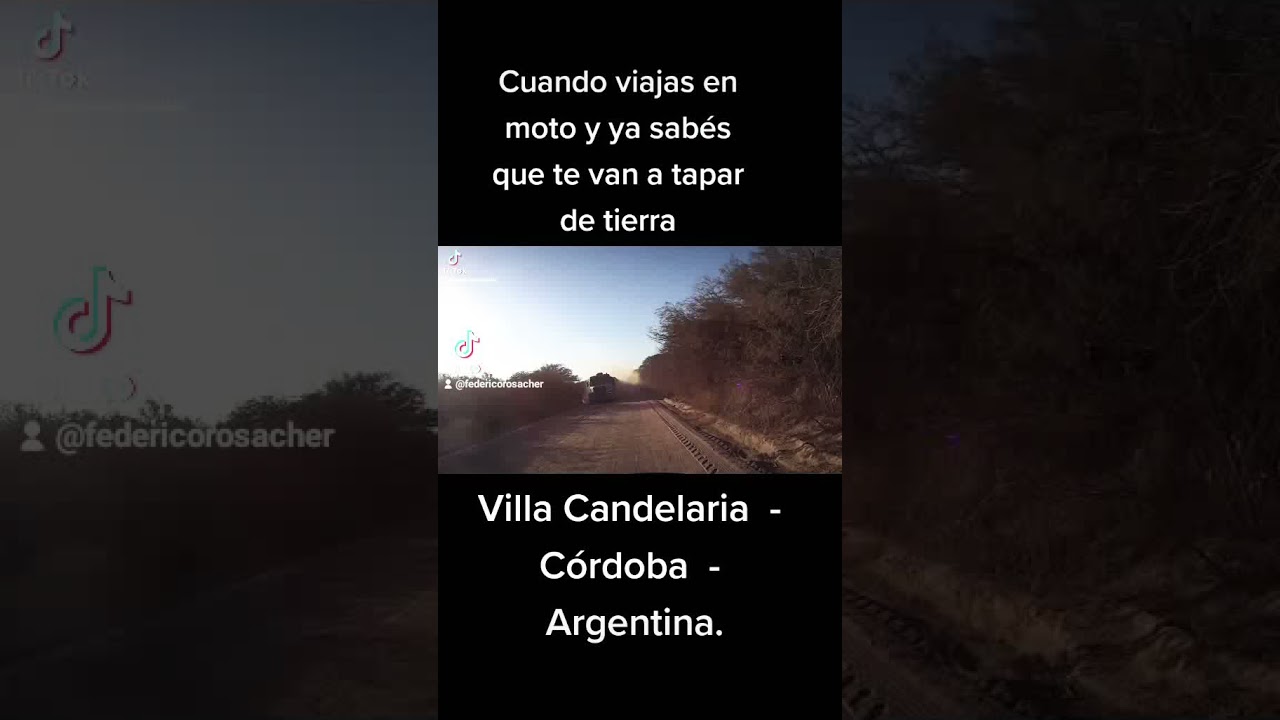 Cuando viajas en moto y ya sabés que te van a tapar de tierra... Villa Candelaria - Córdoba.