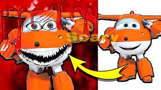 Super Wings Horror Version Art Scary Version