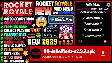 New Rocket Royale Mod Menu 💢 Julie Modz v 2.3.7 - 💯% Working Features - Hack Gameplay 📍
