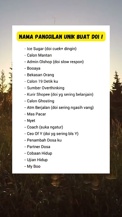 NAMA PANGGILAN UNIK BUAT DOI NIH || Nawa Quotes |#shorts