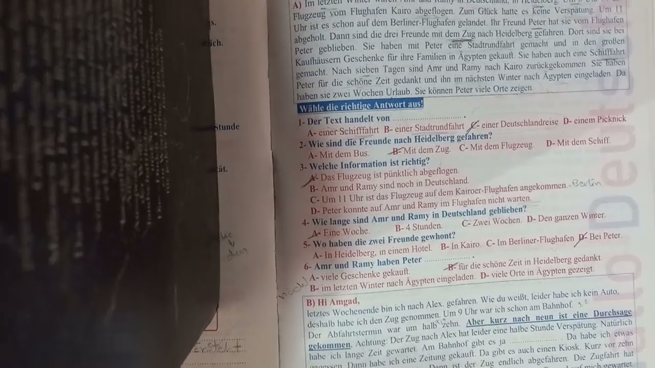 حل Master Prüfung B  الدرس  11 تالته ثانوي ترم اول كتاب Hallo Deutsch