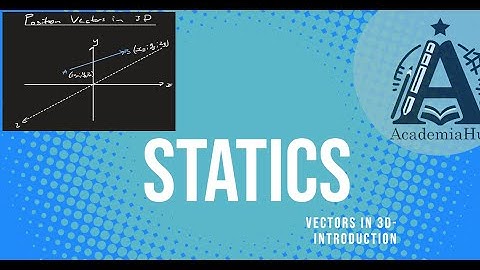 Vectors in 3D - Introduction || Directional Cosines || Unit Vectors || Statics || Engineering Mech