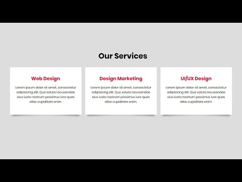 Services Section with Box Shadow Effect