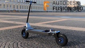Fusion 360 - Electric scooter [Timelapse]