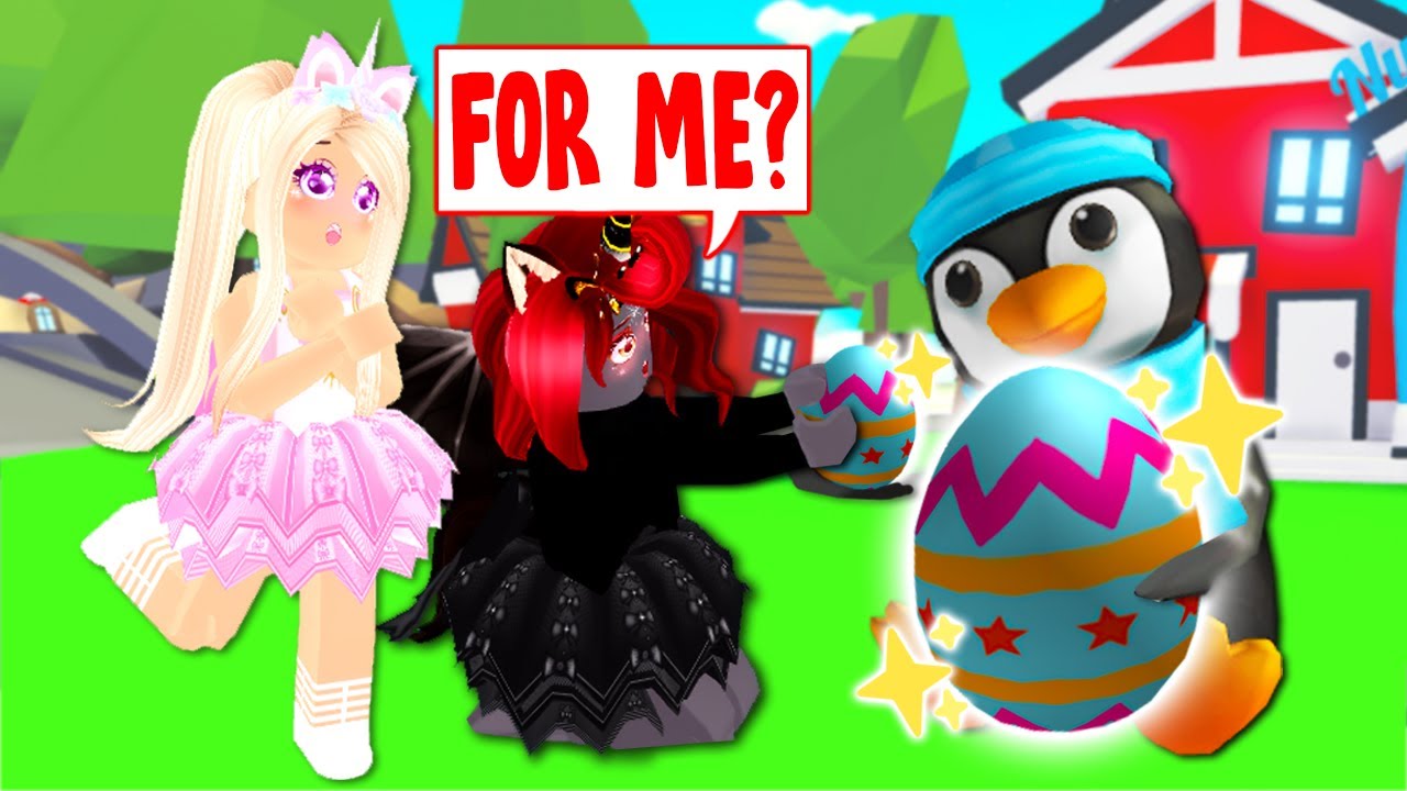 Mysterious Penguin Gives Us Mystery Eggs In Adopt Me Roblox - sanna roblox avatar now