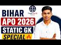 Bihar APO 2026 | Static Gk Special MCQ's Class - 09 | #biharjudiciary #biharapo